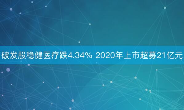 破发股稳健医疗跌4.34% 2020年上市超募21亿元