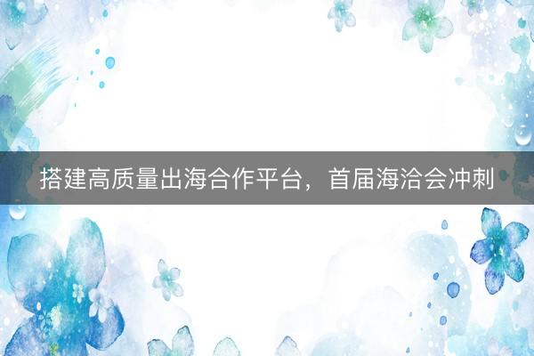 搭建高质量出海合作平台，首届海洽会冲刺