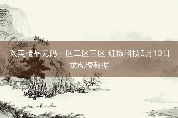 欧美精品无码一区二区三区 红板科技5月13日龙虎榜数据