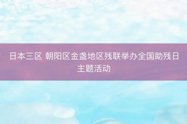 日本三区 朝阳区金盏地区残联举办全国助残日主题活动