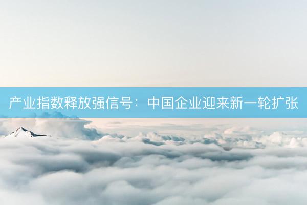 产业指数释放强信号：中国企业迎来新一轮扩张