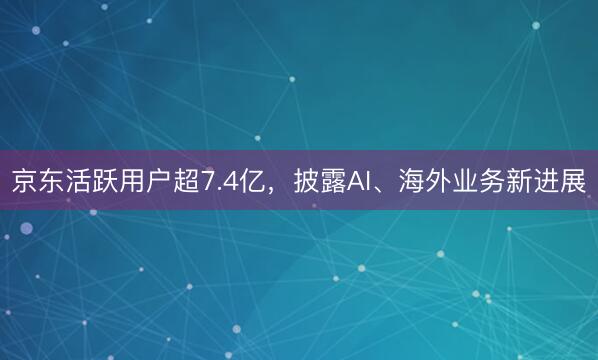 京东活跃用户超7.4亿，披露AI、海外业务新进展