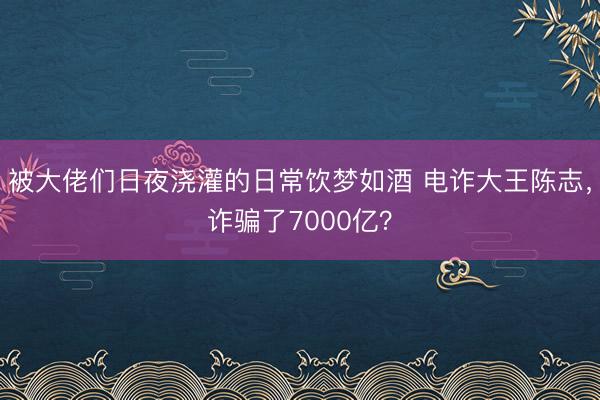 被大佬们日夜浇灌的日常饮梦如酒 电诈大王陈志，诈骗了7000亿？