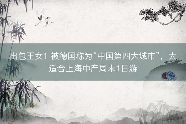 出包王女1 被德国称为“中国第四大城市”，太适合上海中产周末1日游