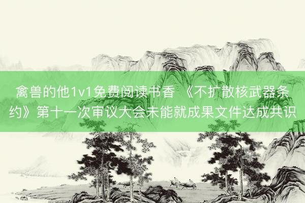 禽兽的他1v1免费阅读书香 《不扩散核武器条约》第十一次审议大会未能就成果文件达成共识