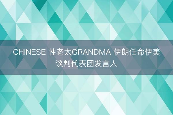 CHINESE 性老太GRANDMA 伊朗任命伊美谈判代表团发言人