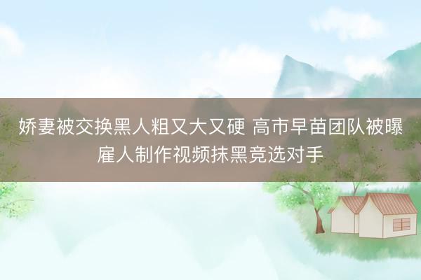 娇妻被交换黑人粗又大又硬 高市早苗团队被曝雇人制作视频抹黑竞选对手