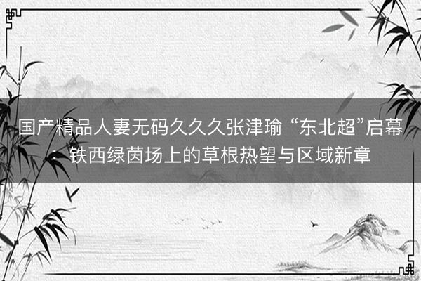 国产精品人妻无码久久久张津瑜 “东北超”启幕：铁西绿茵场上的草根热望与区域新章