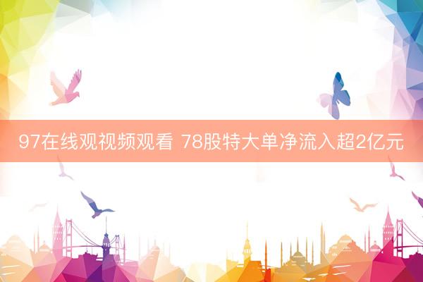97在线观视频观看 78股特大单净流入超2亿元