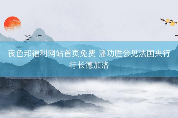 夜色邦福利网站首页免费 潘功胜会见法国央行行长德加洛