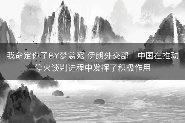 我命定你了BY梦裳宛 伊朗外交部：中国在推动停火谈判进程中发挥了积极作用