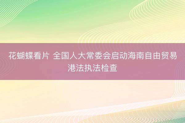花蝴蝶看片 全国人大常委会启动海南自由贸易港法执法检查