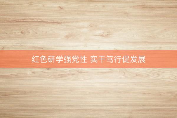红色研学强党性 实干笃行促发展