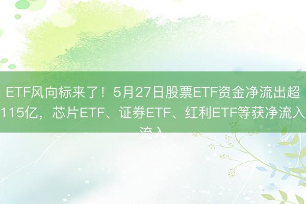 ETF风向标来了！5月27日股票ETF资金净流出超115亿，芯片ETF、证券ETF、红利ETF等获净流入