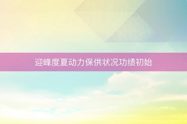 迎峰度夏动力保供状况功绩初始