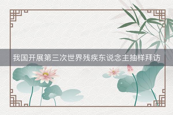 我国开展第三次世界残疾东说念主抽样拜访
