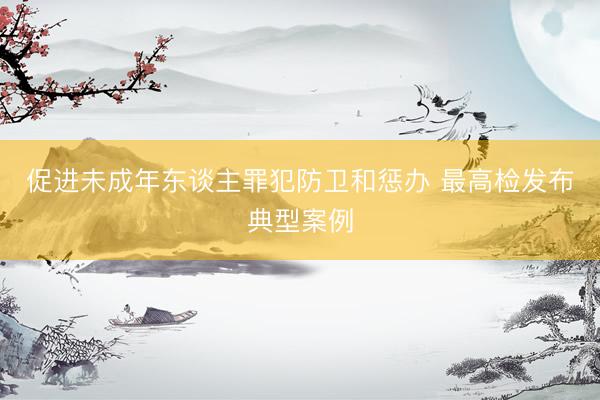 促进未成年东谈主罪犯防卫和惩办 最高检发布典型案例
