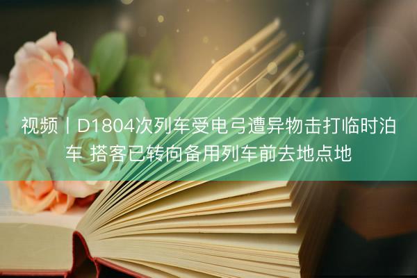 视频丨D1804次列车受电弓遭异物击打临时泊车 搭客已转向备用列车前去地点地
