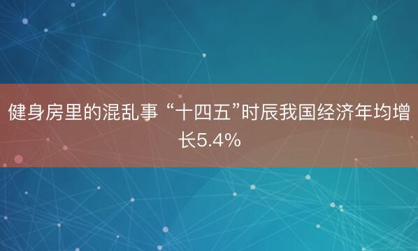 健身房里的混乱事 “十四五”时辰我国经济年均增长5.4%