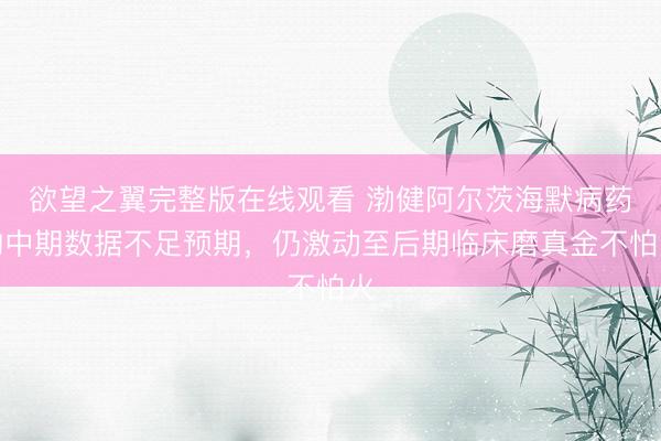 欲望之翼完整版在线观看 渤健阿尔茨海默病药物中期数据不足预期，仍激动至后期临床磨真金不怕火