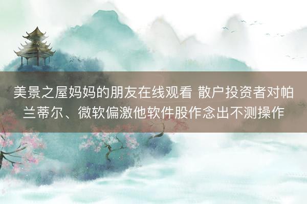 美景之屋妈妈的朋友在线观看 散户投资者对帕兰蒂尔、微软偏激他软件股作念出不测操作
