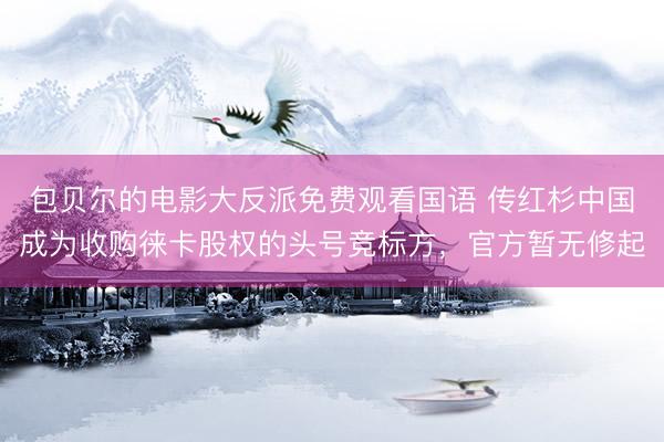包贝尔的电影大反派免费观看国语 传红杉中国成为收购徕卡股权的头号竞标方，官方暂无修起