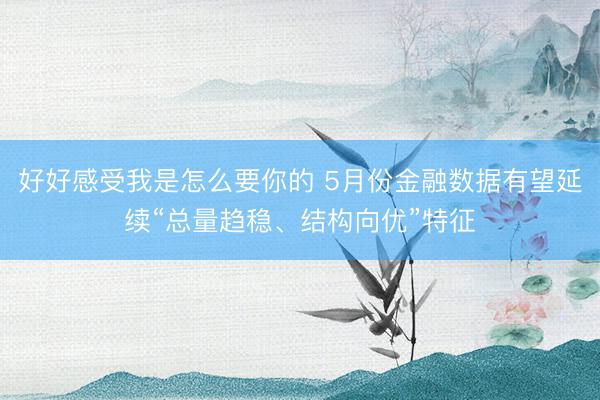 好好感受我是怎么要你的 5月份金融数据有望延续“总量趋稳、结构向优”特征