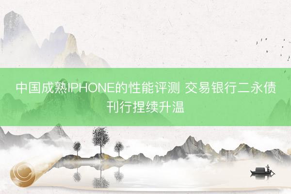 中国成熟IPHONE的性能评测 交易银行二永债刊行捏续升温
